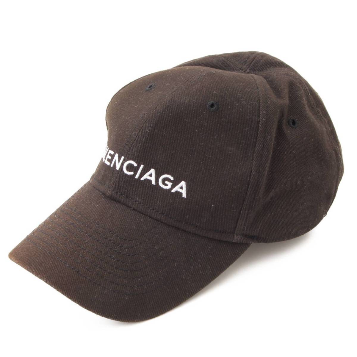 バレンシアガ ベースボールキャップ 帽子 ロゴ刺繍 黒 58 L ■SM0