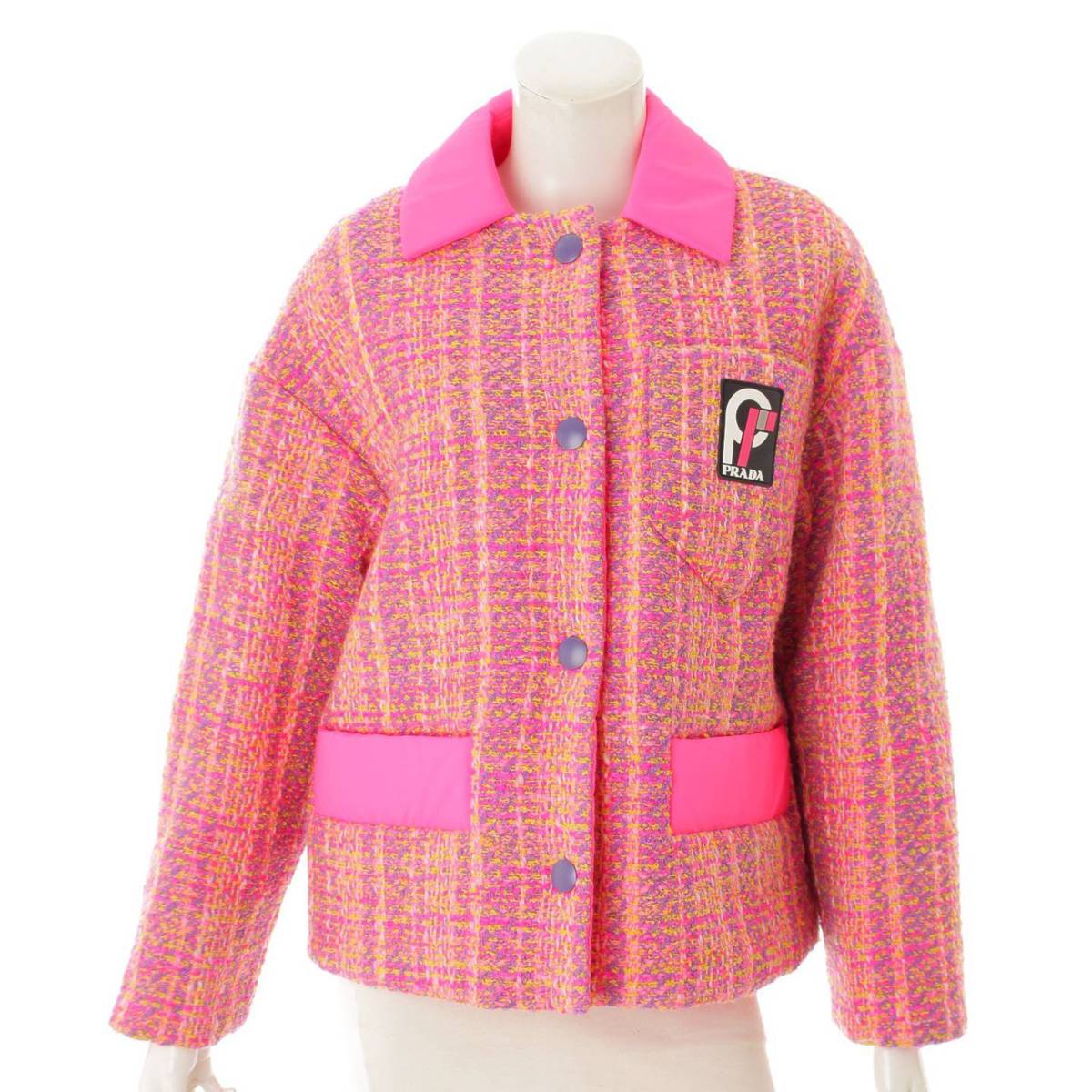 【最終お値下！】イタリア製PRADAの春色ピンクツイードジャケット/プラダ