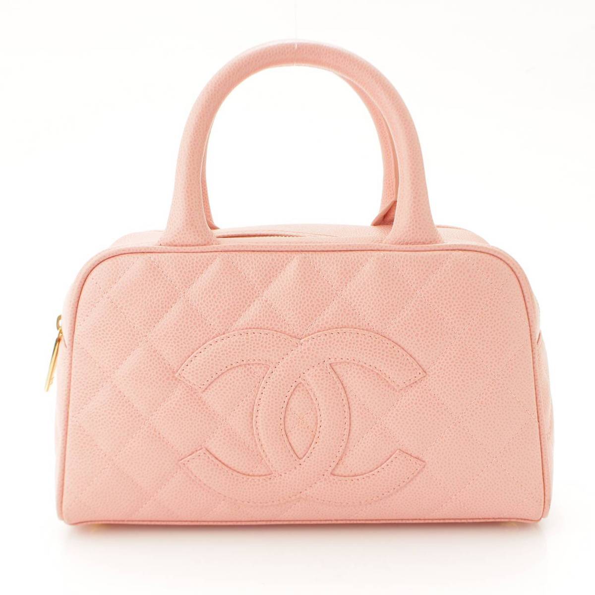 シャネル(Chanel) キャビアスキン マトラッセ ミニボストンバッグ A20996 ピンク 8番台