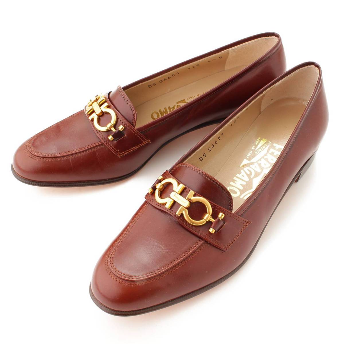 サルバトーレフェラガモ ガンチーニ ローファー 革靴 26.5cm ブラウン