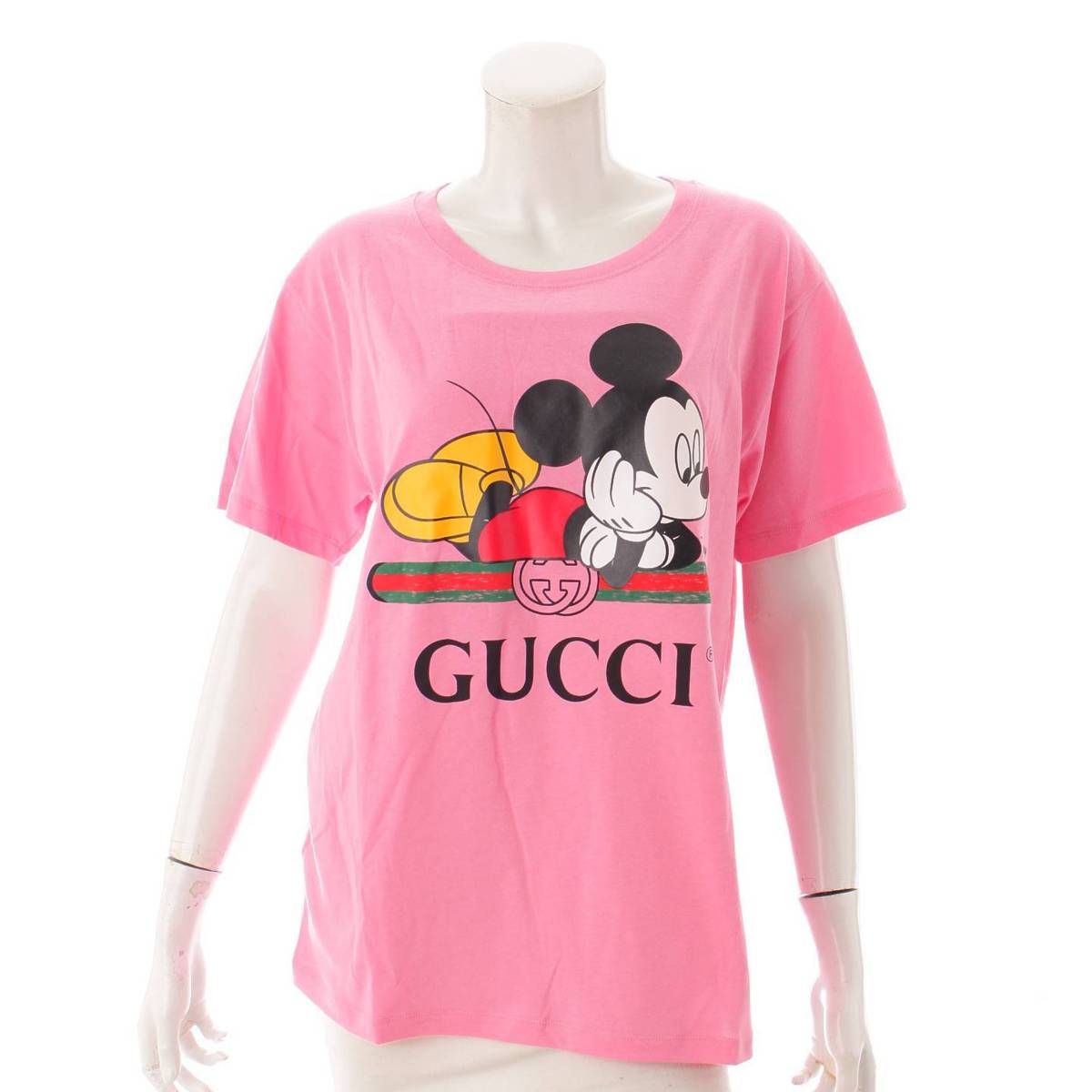 グッチ(Gucci) ディズニーコラボ オーバーサイズ Tシャツ ミッキーマウス 492347 ピンク XS 中古 通販 retro レトロ