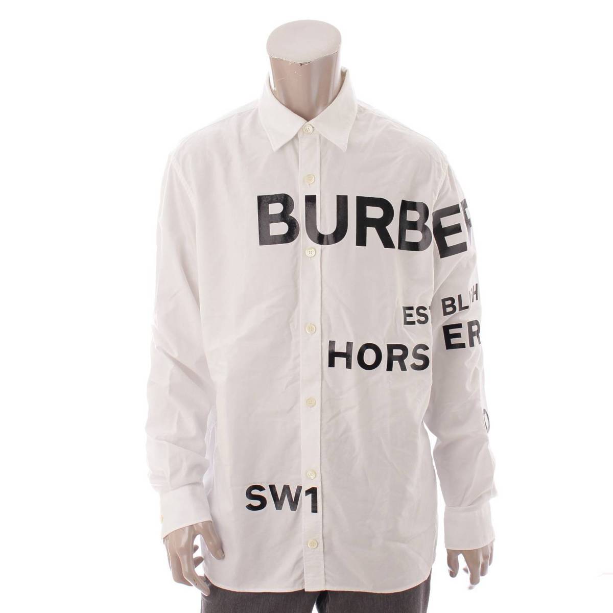 バーバリー ロンドン(Burberry London) メンズ 20SS ホースフェリー プリント オーバーサイズ ドレスシャツ M