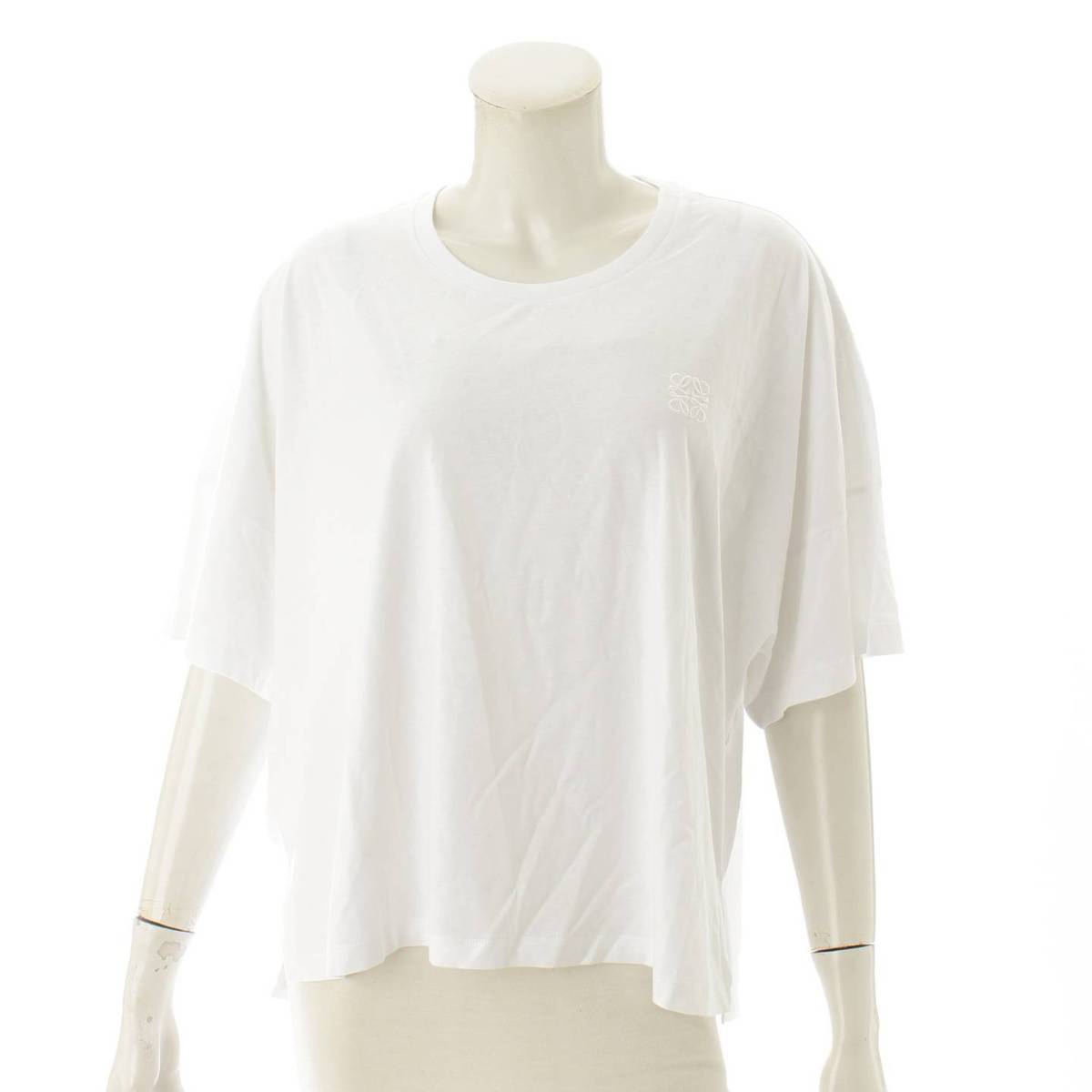 ロエベ(Loewe) アナグラム 刺繍 オーバーサイズ Tシャツ ホワイト S