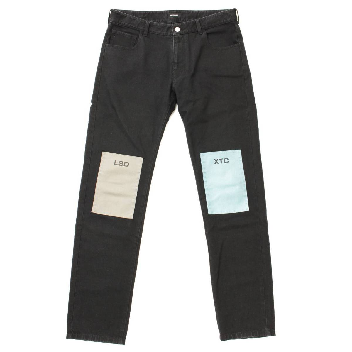 ラフ シモンズ(Raf Simons) 18AW Regular fit jeans with patches パッチ デニムパンツ ブラック 36