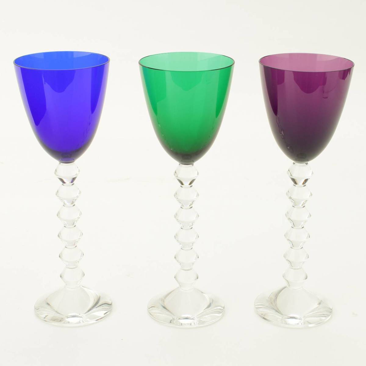 バカラ(BACCARAT) ベガ トール ワイングラス 3客セット ブルー×グリーン×パープル