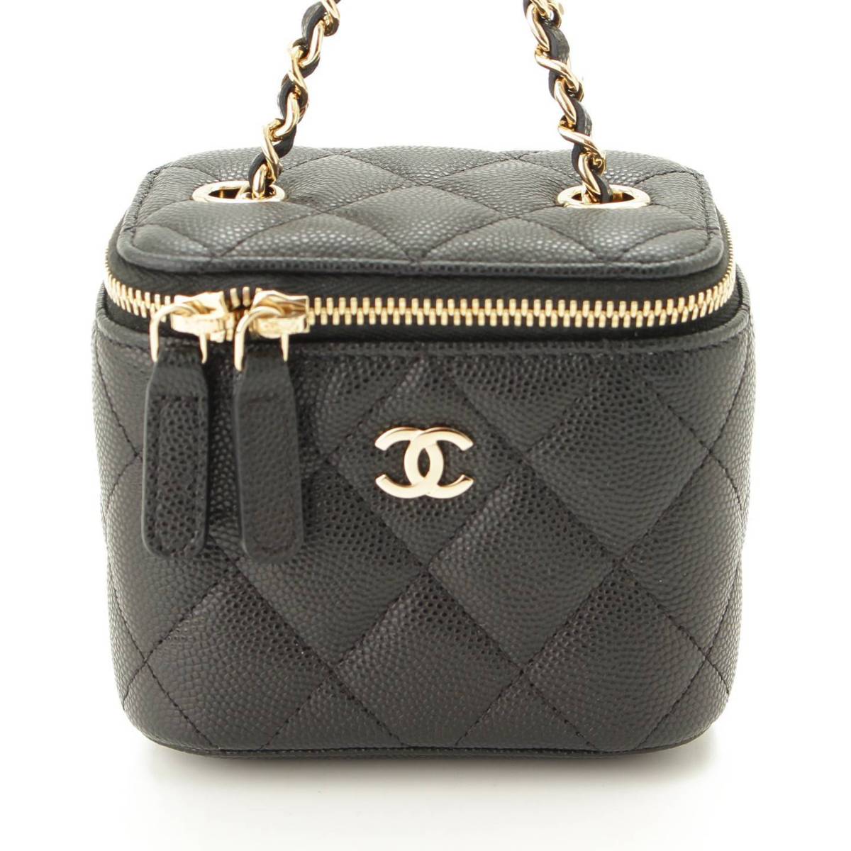 シャネル(Chanel) キャビア チェーン ミニ ヴァニティー ケース AP1340 ブラック