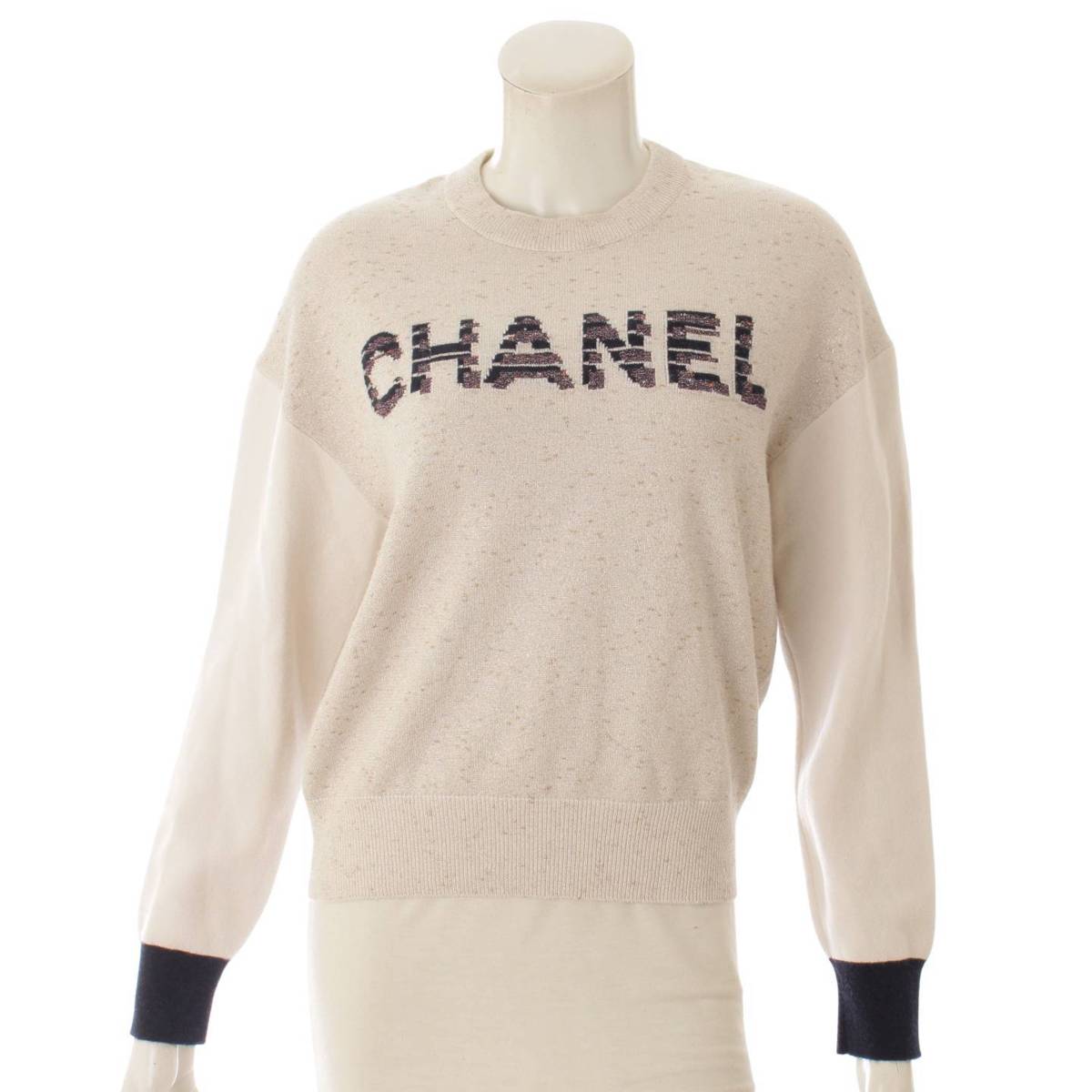 シャネル(Chanel) カシミヤ混 ニット セーター ロゴ P62886 ベージュ 36