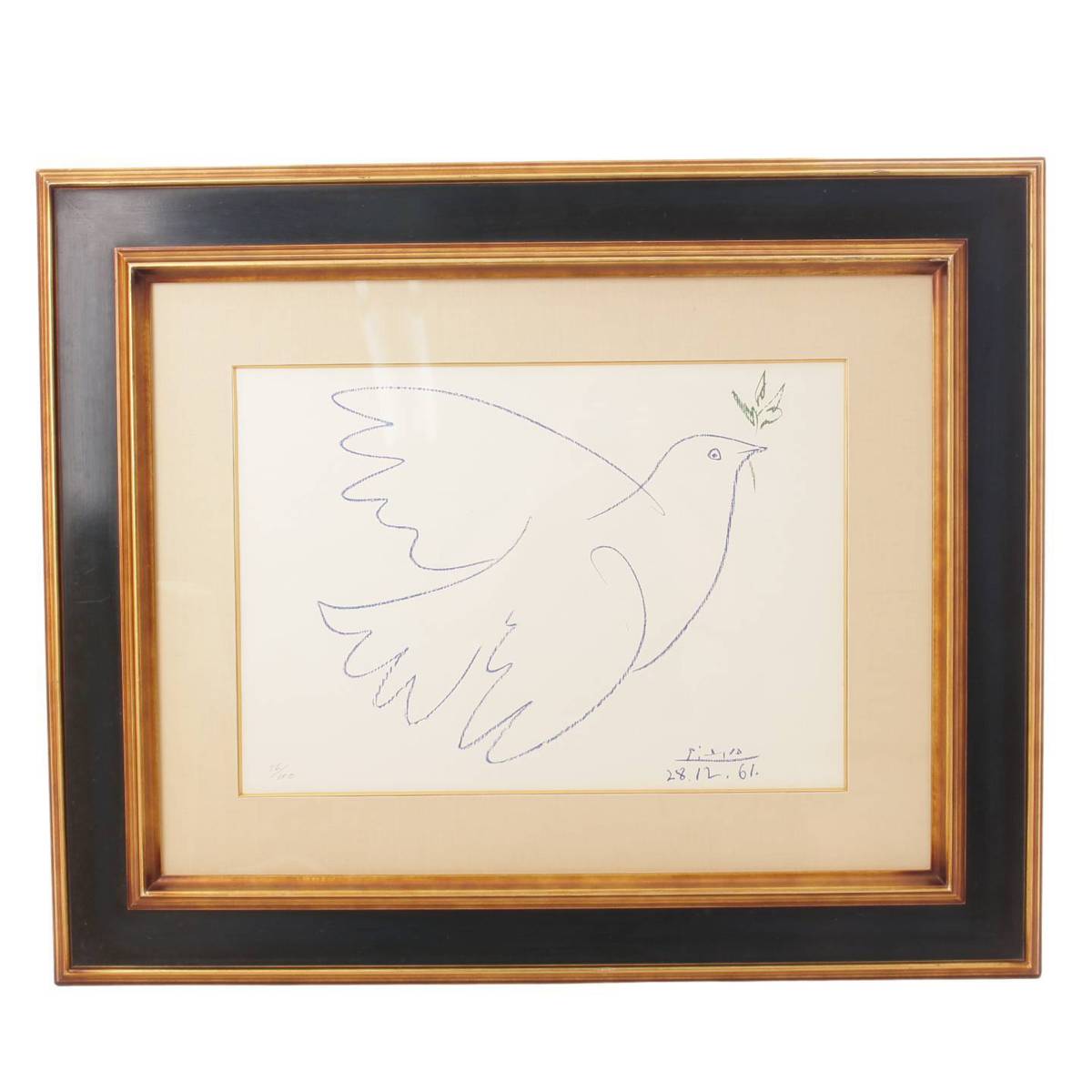 その他 パプロ ピカソ 青い鳩 絵画 パリ国際平和会議の為の人気作の復刻リトグラフ 中古 通販 Retro レトロ