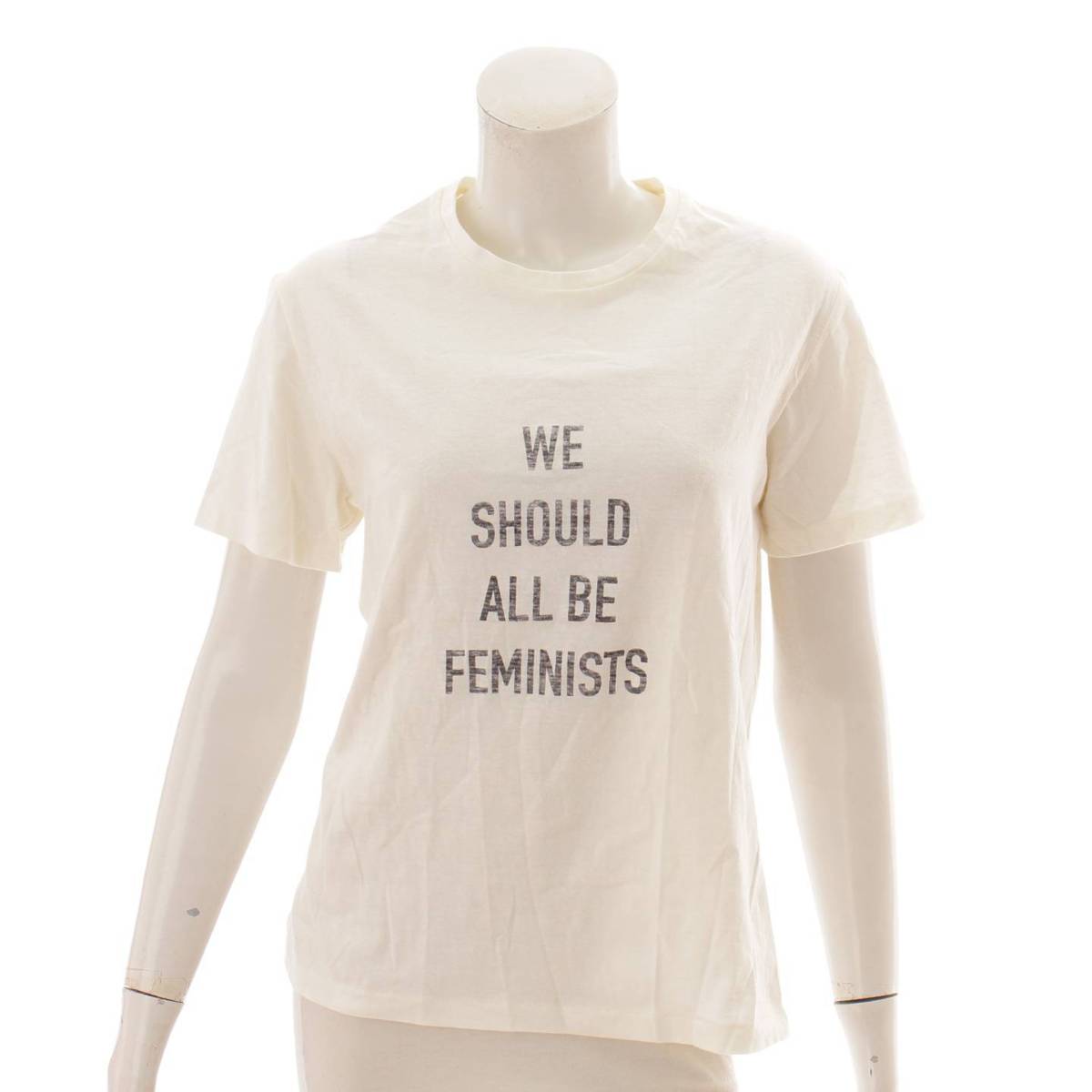 クリスチャン ディオール(Christian Dior) We Should All Be Feminists 半袖 Tシャツ カットソー  7E23503TA428 アイボリー XS