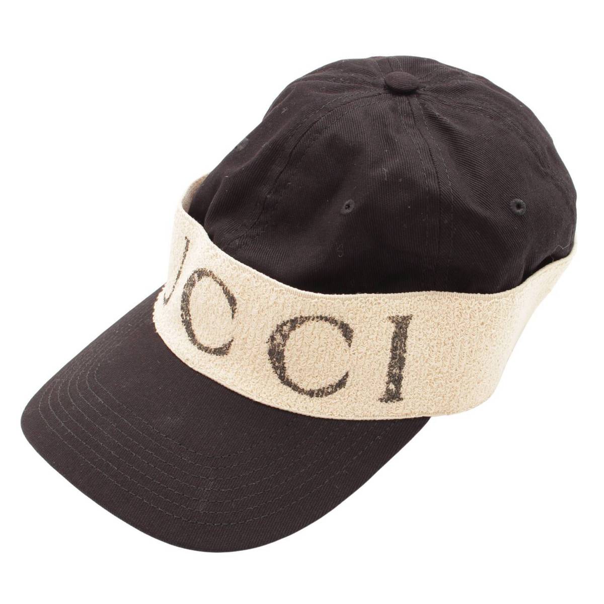 グッチ(Gucci) ヘアバンド付き ベースボール キャップ 帽子 ブラック XL 60 中古 通販 retro レトロ