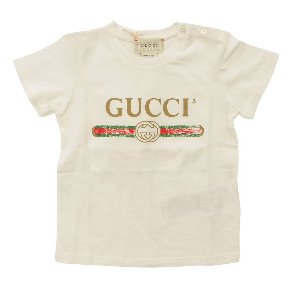 グッチ(Gucci) Tシャツ クラシックロゴ トップス ベビー服 504121 X3L64 ホワイト 12/18