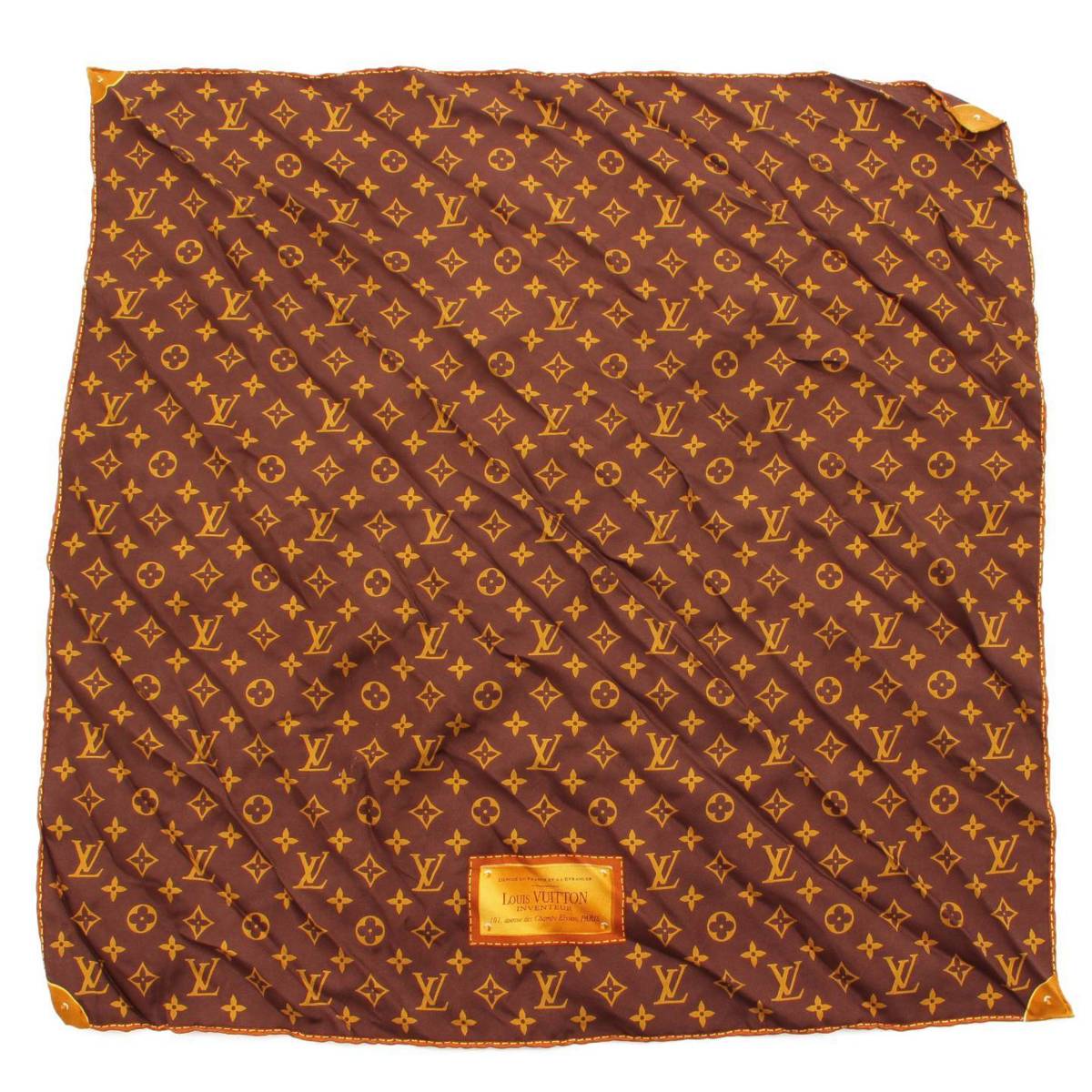 ルイヴィトン(Louis Vuitton) モノグラム カレ クラシック シルクスカーフ M72270 ブラウン