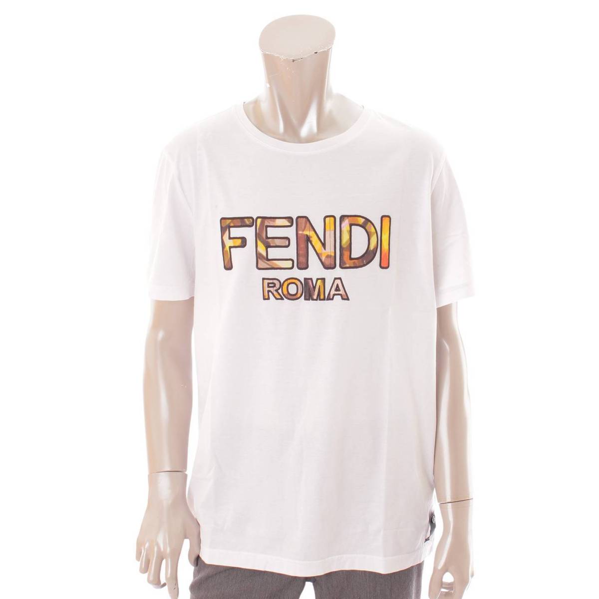 80/20クロス 美品 フェンディ FENDI 半袖Tシャツ パイル メンズ XL