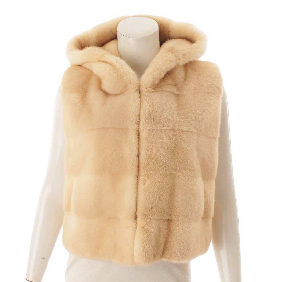 フォクシー(Foxey) Fur Vest ミンク フード付 ベスト 34923 ベージュ