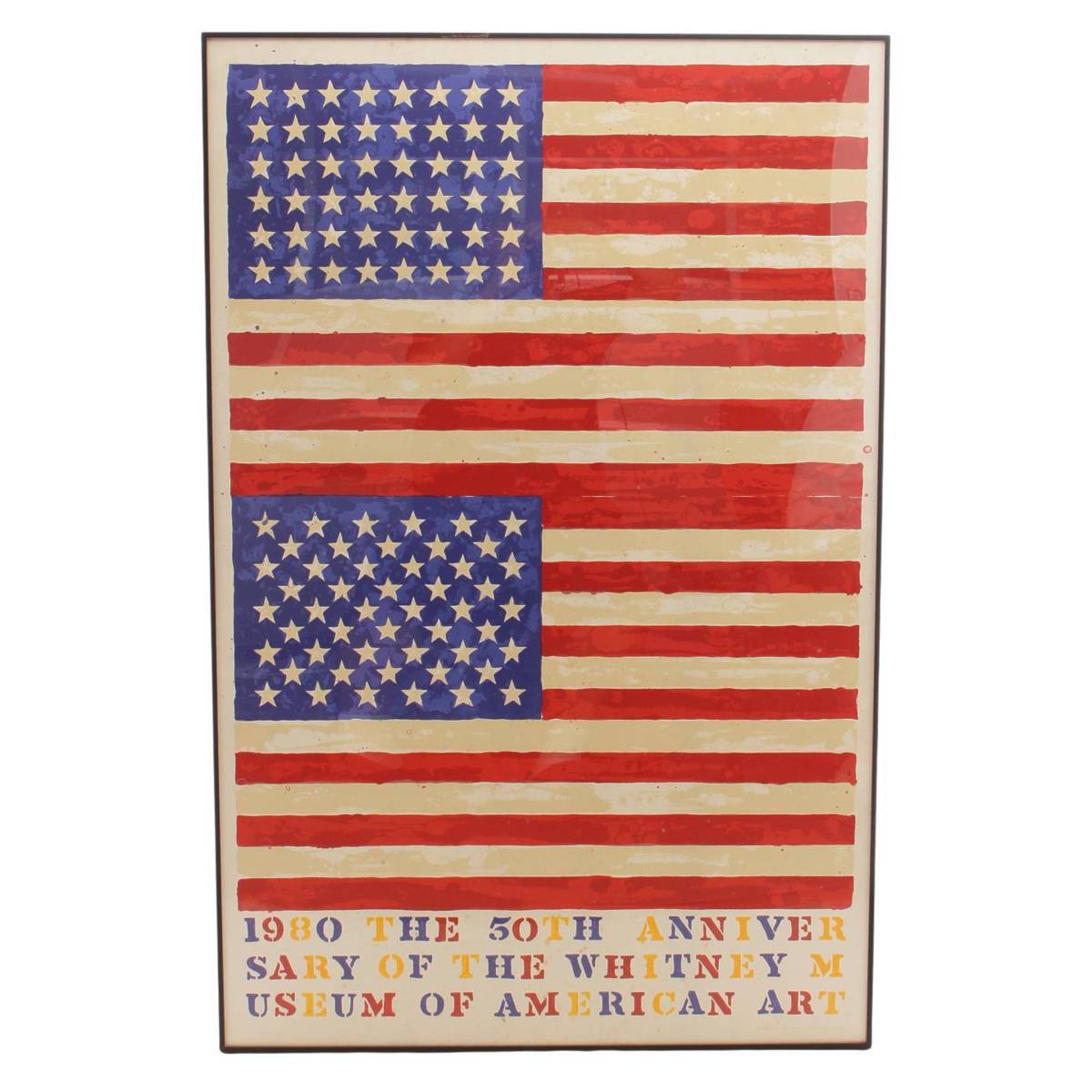 ジャスパー・ジョーンズ(Jasper Johns) ジャスパー・ジョーンズの代表作「ダブルフラッグ」限定リトポスター 特別価格 絵画