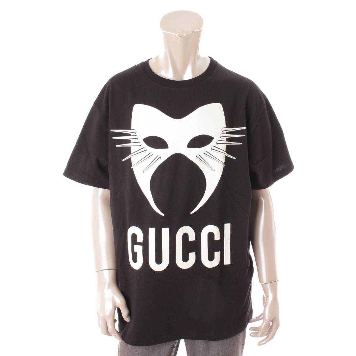 グッチ(Gucci) メンズ マニフェスト オーバーサイズ Tシャツ 565806 ブラック M