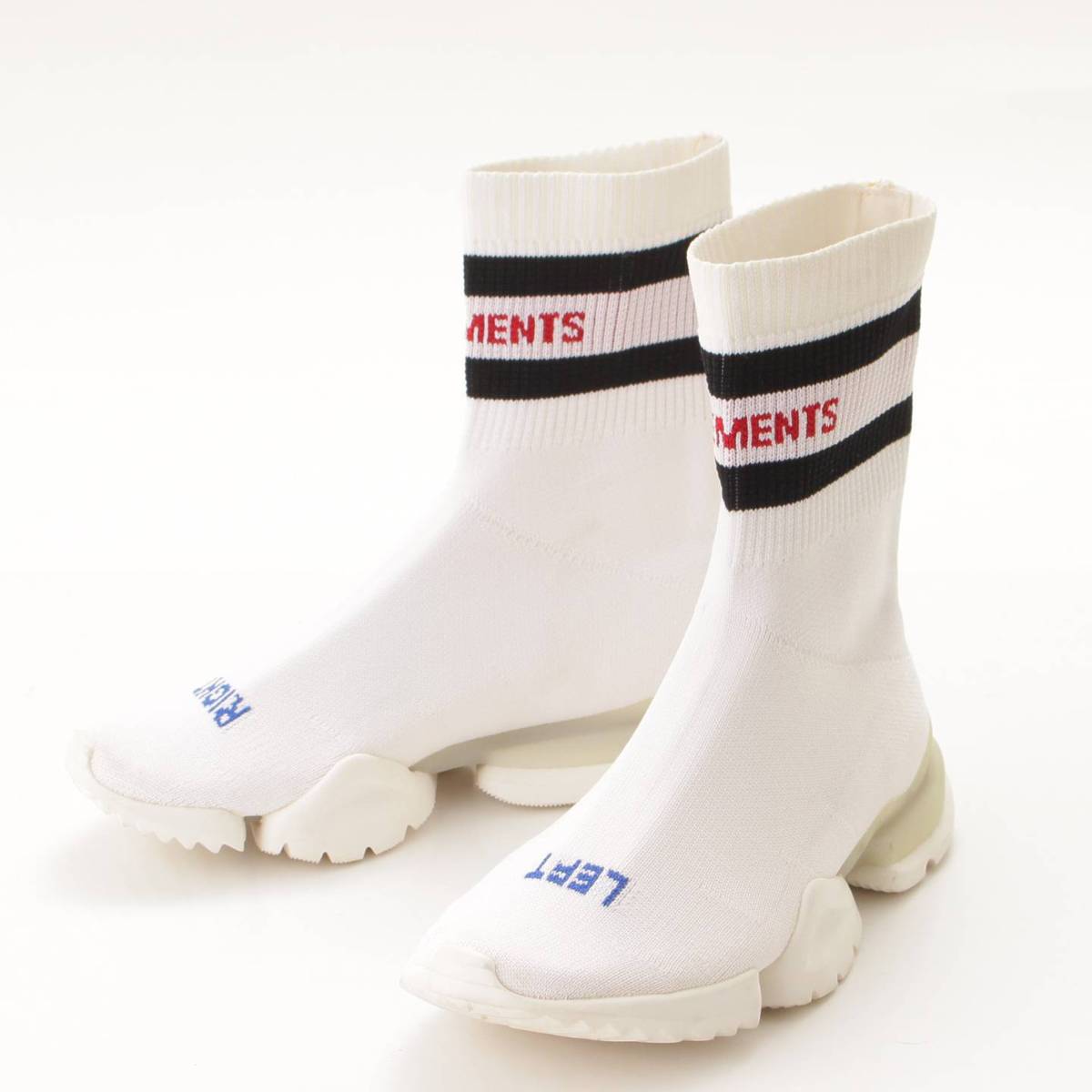 VETEMENTS×Reebok Sock Runner High Top Sneaker CN3309 ヴェトモン×リーボック ソックランナー ハイトップスニーカー ハイカットスニーカー ライトグレー サイズUS7.5(25.5cm) 【221017】【-A】【me04】