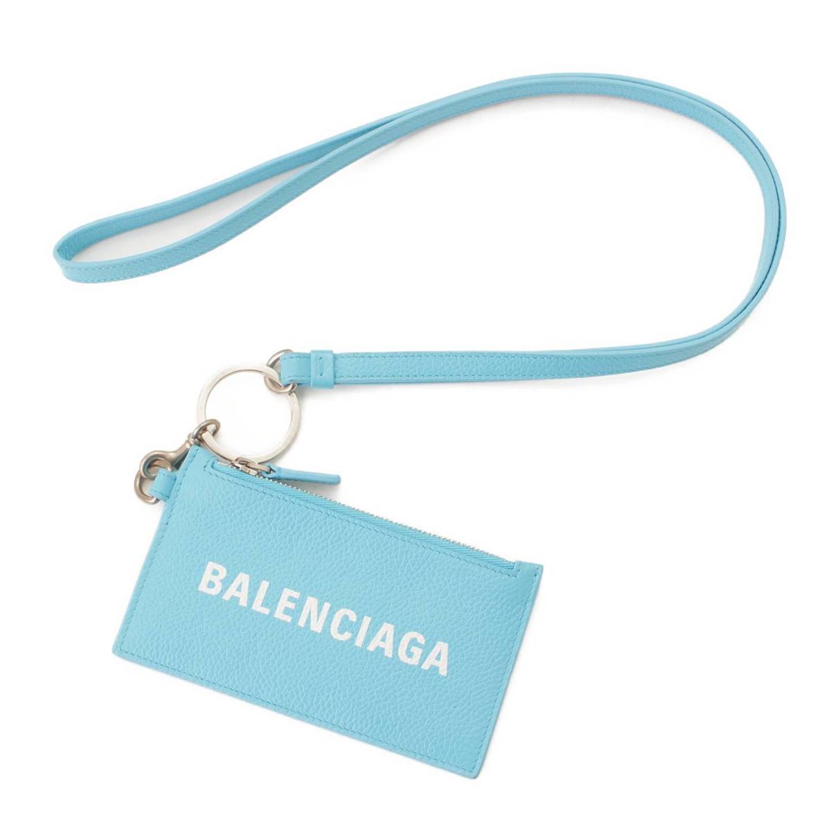 Balenciaga バレンシアガ レザー ネックストラップ付 カード コインケース ネオンイエロー gy