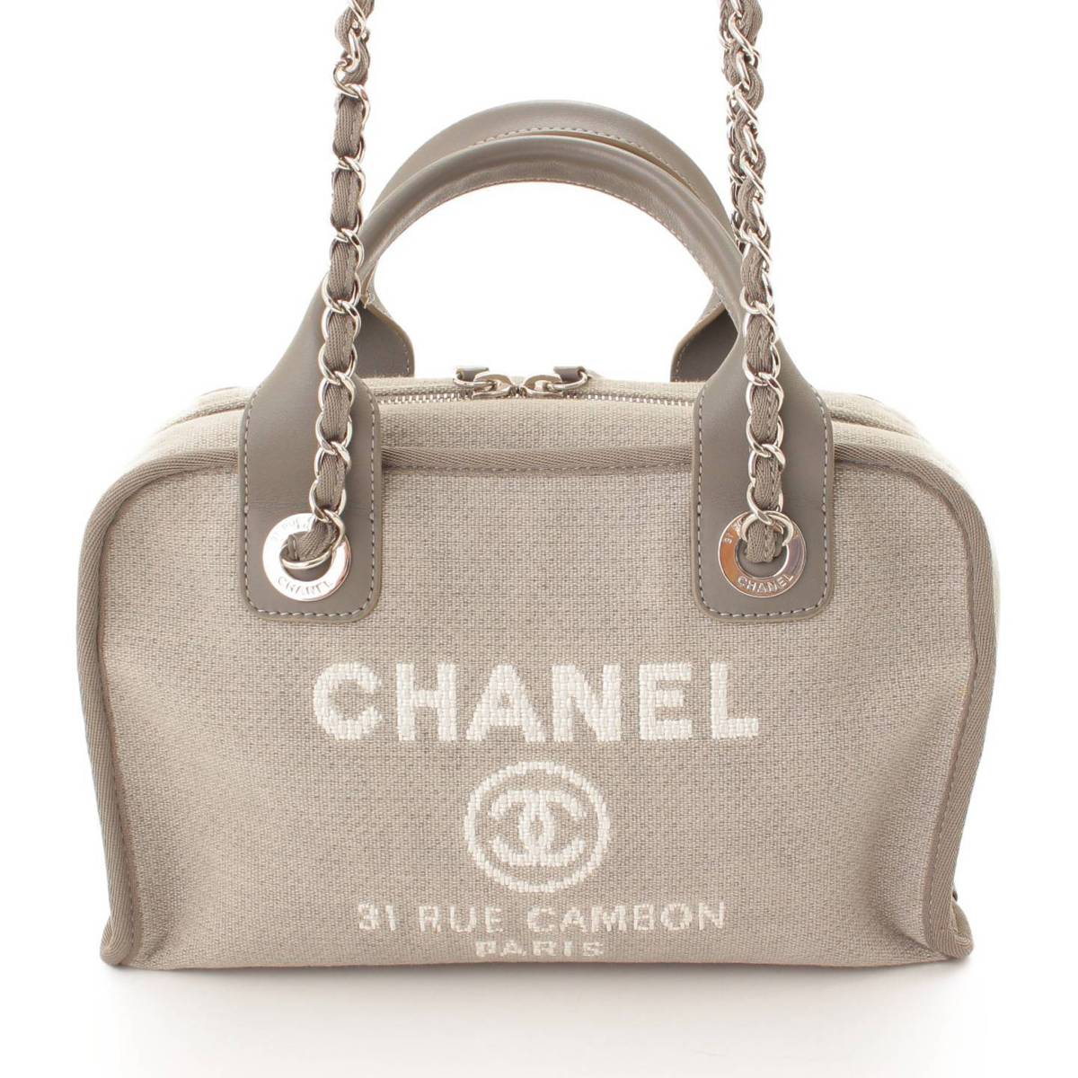 シャネル(Chanel) ドーヴィル 2wayバッグ チェーンショルダー ミニボーリングバッグ A92749 グレー