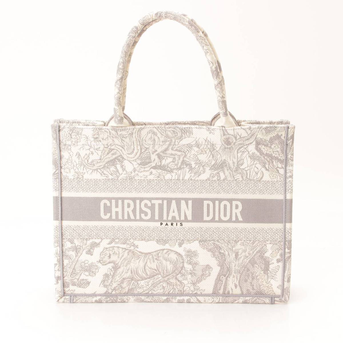 クリスチャン ディオール(Christian Dior) ミディアム ブックトート トワルドゥジュイ エンブロイダリー M1296ZRGO_M932  グレー