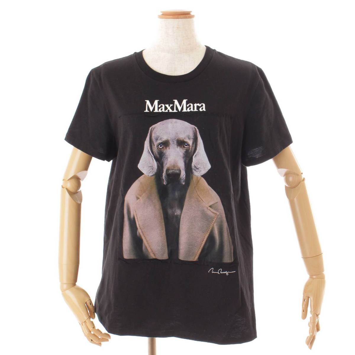 マックス マーラ(Max mara) 21ss DOGSTAR 7 for 70 ロゴプリント Tシャツ 犬 19460109 ブラック L