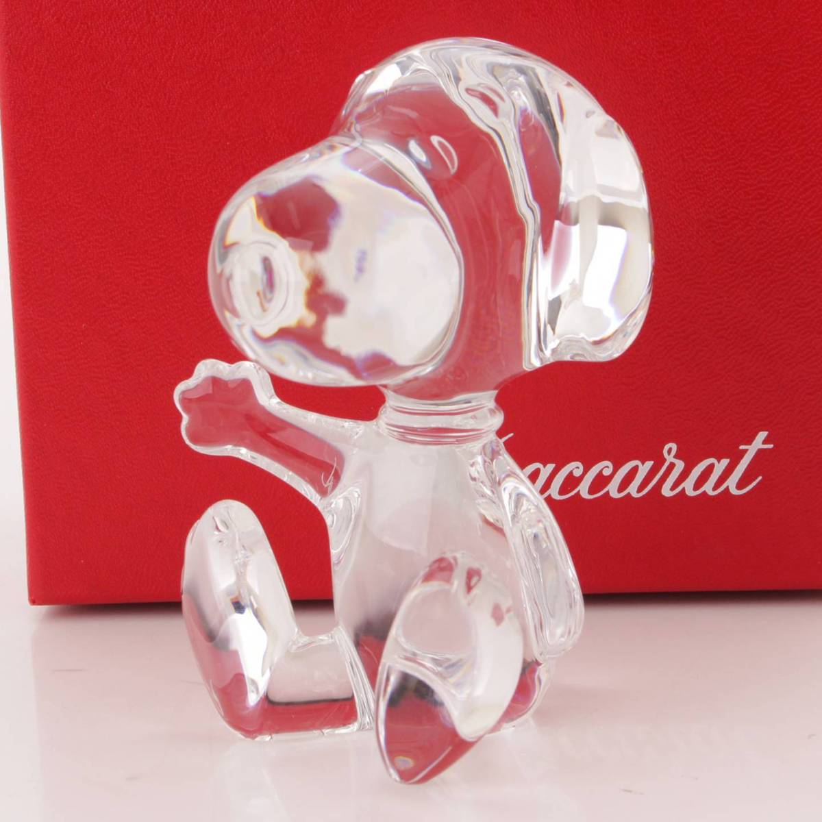 バカラ(BACCARAT) スヌーピー ガラス工芸品 オブジェ 置物 クリア