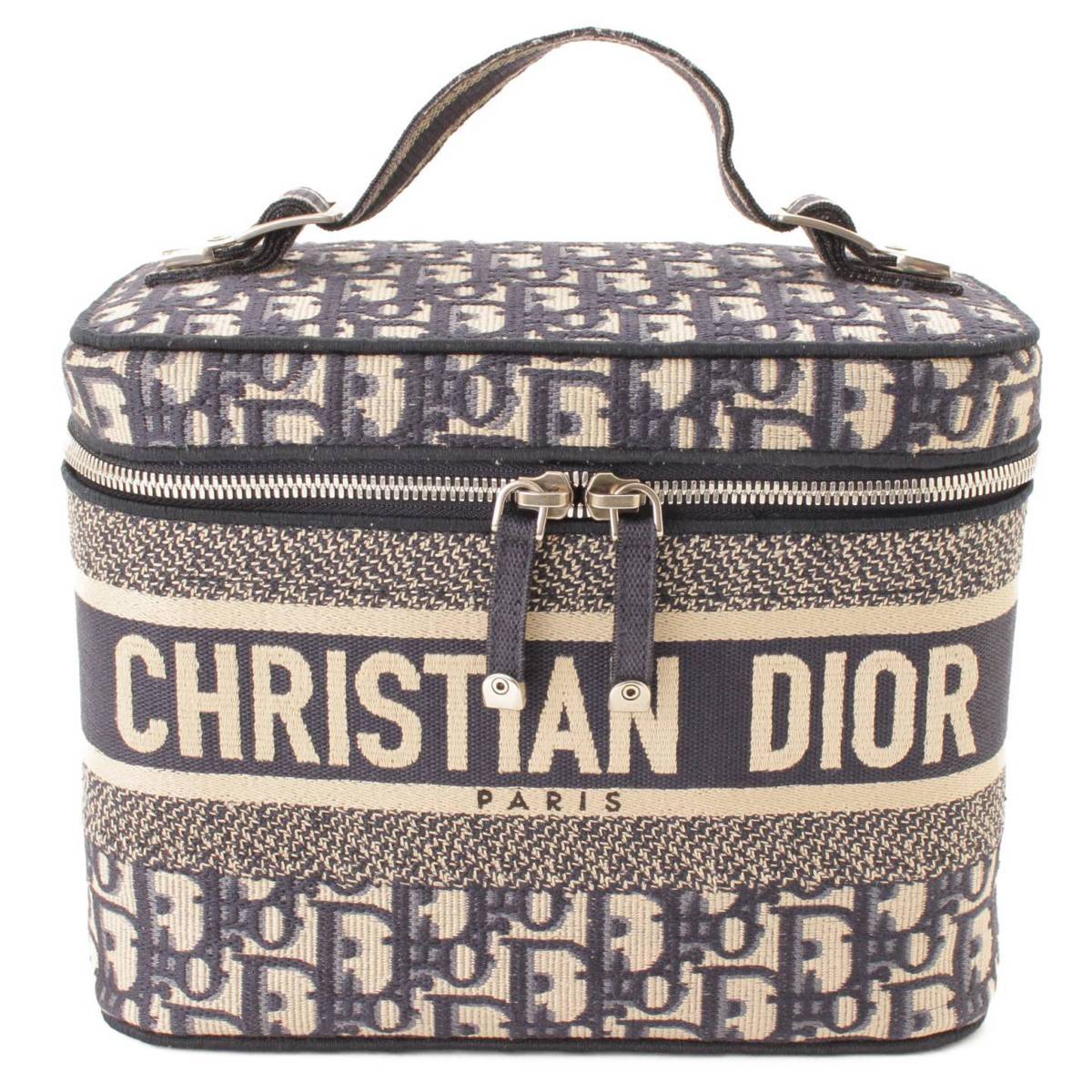 クリスチャン ディオール(Christian Dior) DIOR オブリーク キャンバス バニティバッグ S5417VRIW ネイビー
