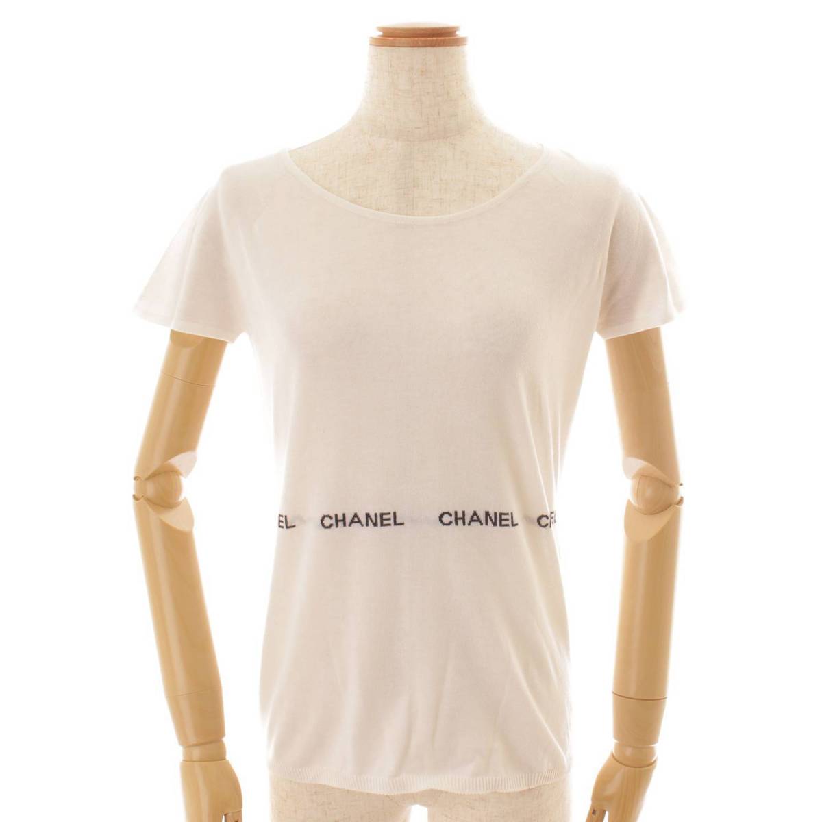 シャネル(Chanel) 04P ロゴ コットン 半袖 トップス P23133 ホワイト ...