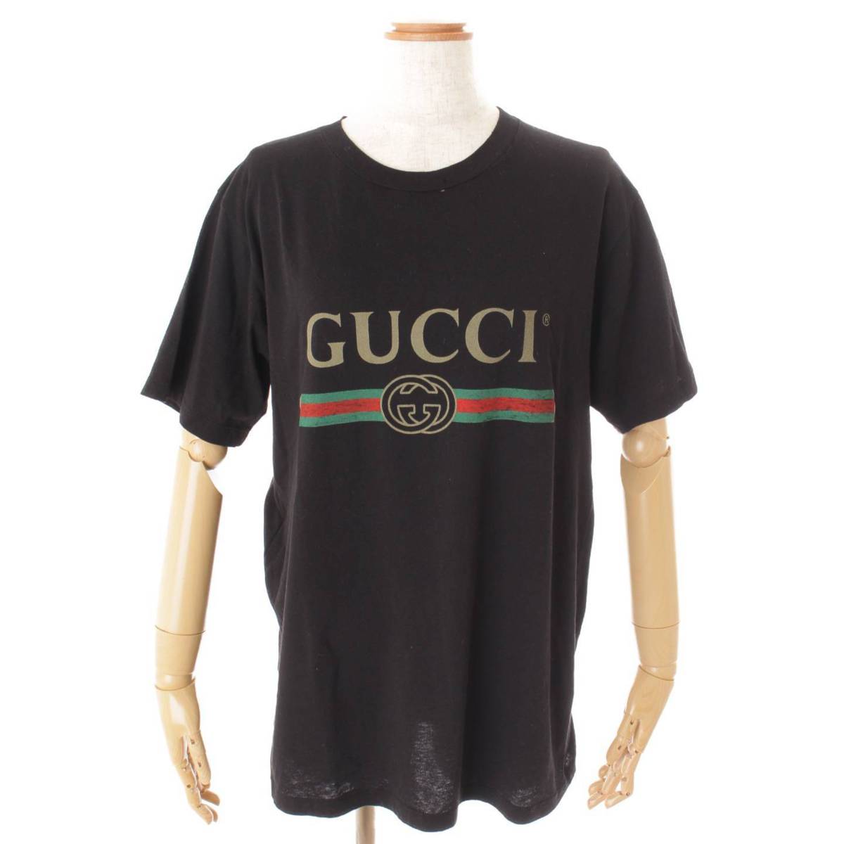 グッチ(Gucci) ロゴ オーバーサイズ コットン Tシャツ フラワー刺繍