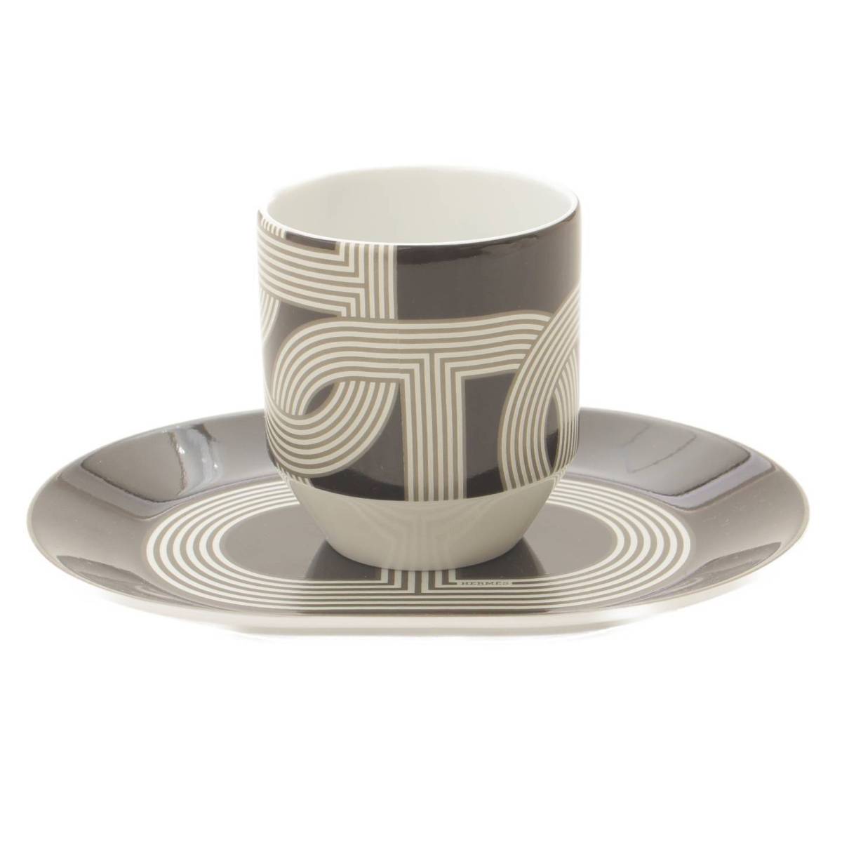 エルメス(Hermes) RALLYE 24 ラリー コーヒー カップ＆ソーサー 陶器 食器 ブラック ホワイト