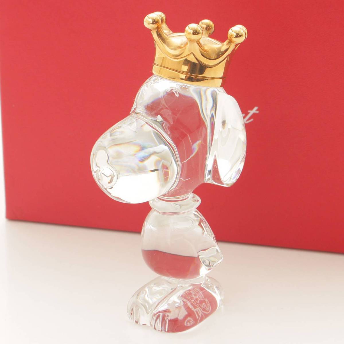 バカラ(BACCARAT) キング スヌーピー 王冠 クリスタル ガラス オブジェ ガラス工芸品 置物