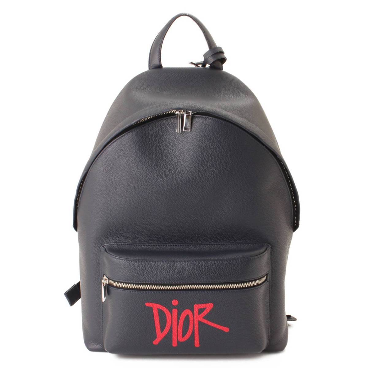 ディオール Dior オブリーク トロッター バックパック リュックサック キャンバス/レザー ネイビー