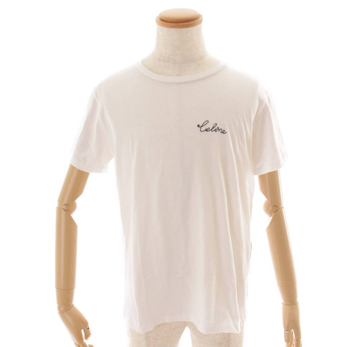 セリーヌ(Celine) メンズ エンブロイダリー Tシャツ ロゴ刺繍 トップス 2X486114L ホワイト XS