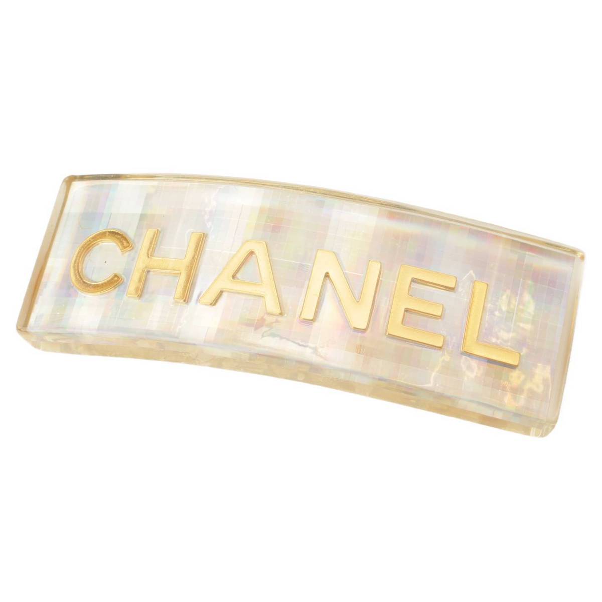 シャネル(Chanel) 07A ホログラム ロゴ アクリル バレッタ ヘア
