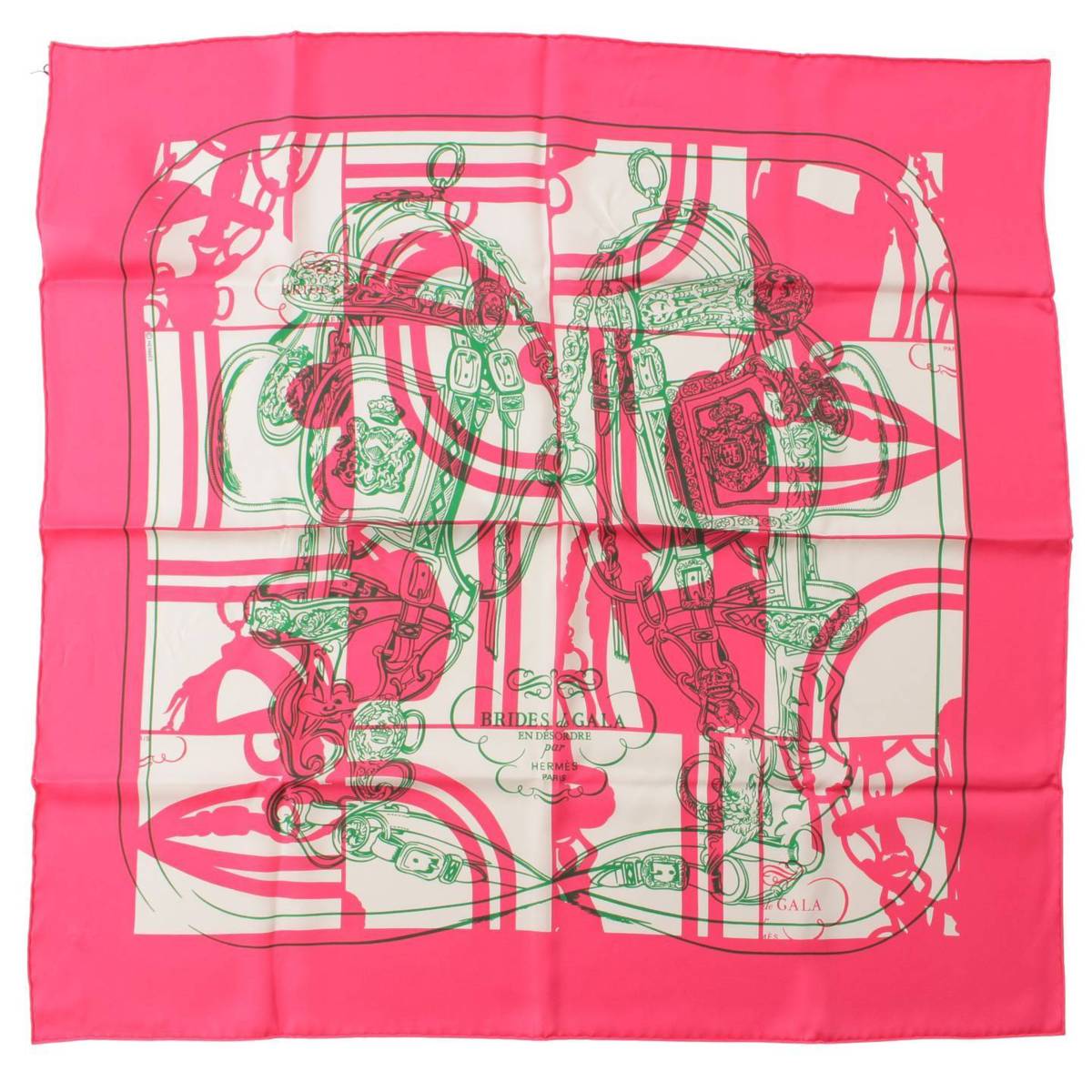 【正規美品】エルメス　高級スカーフ　シルク100%  ピンク　女神　馬　ホース89×89cm