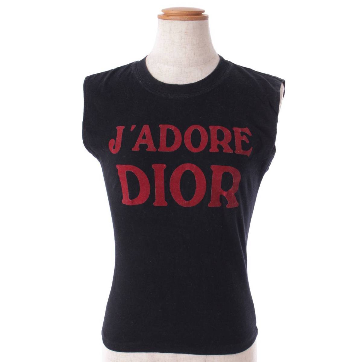 ディオール(DIOR) フロッキー プリント タンクトップ ブラック 38 中古