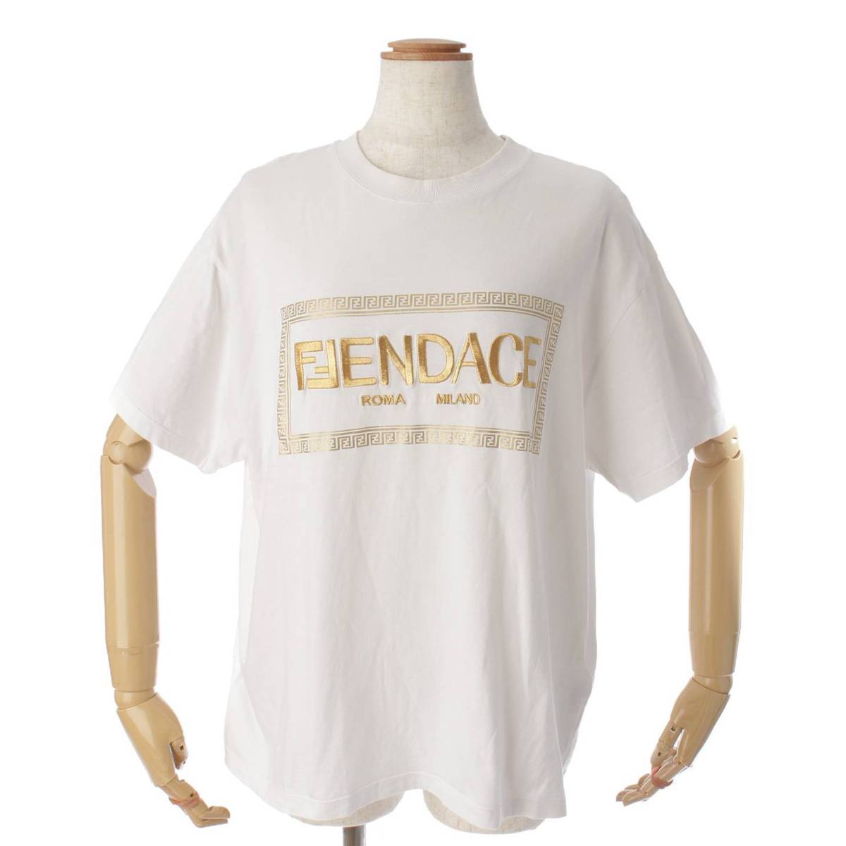 フェンディ(Fendi) ヴェルサーチ 22SS FENDACE 刺繍 Tシャツ