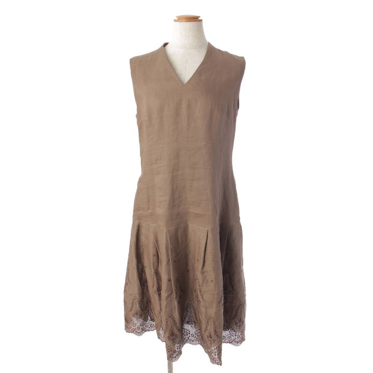 フォクシー(Foxey) Dress Arles ドレス アルル ノースリーブ ワンピース 42556 ココアブラウン 40