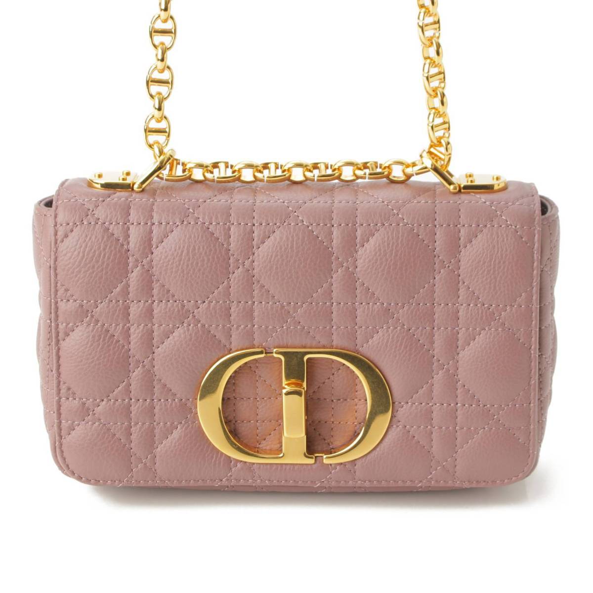 【先行SALE】クリスチャンディオール(Christian Dior) カロ スモール カナージュ カーフスキン チェーン ショルダーバッグ ピンク