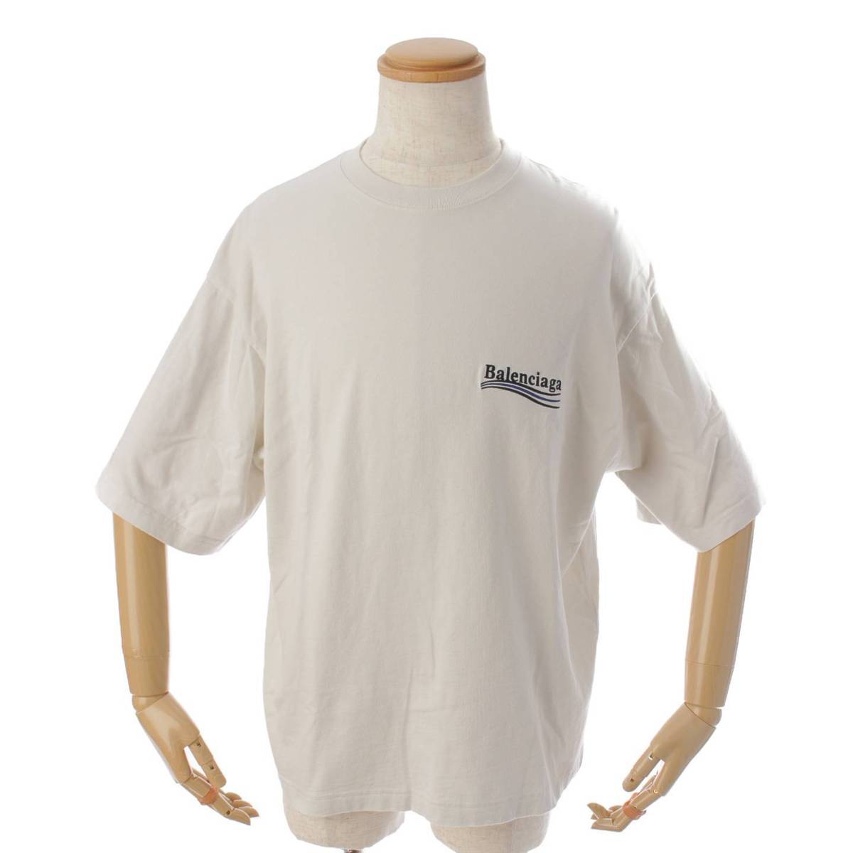 バレンシアガ  キャンペーンロゴ　オーバーサイズTシャツ　ネイビー　Mサイズ