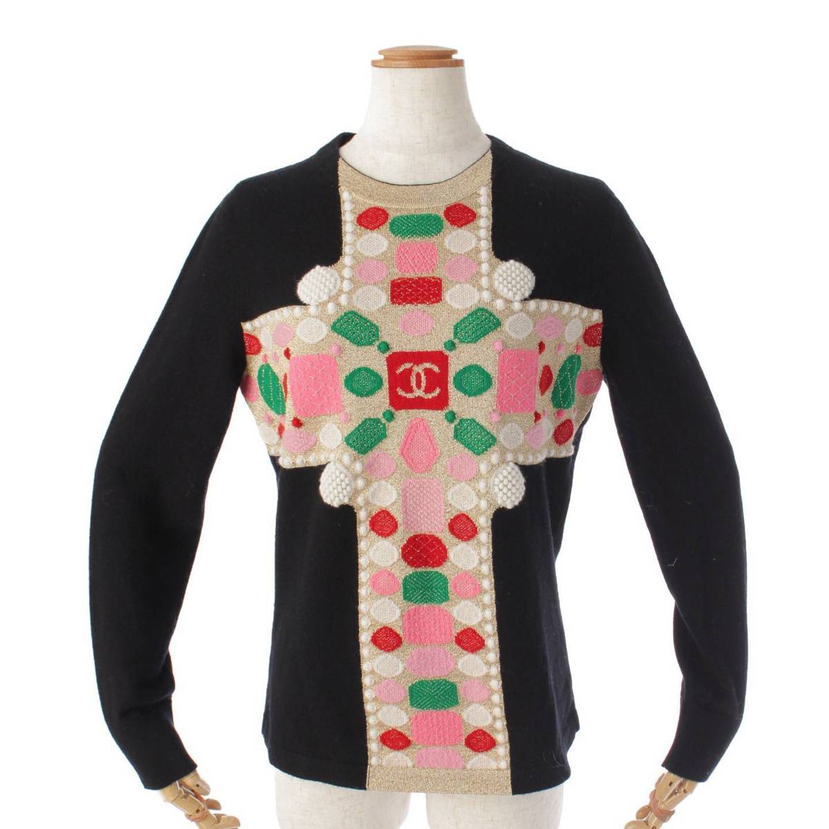 シャネル(Chanel) 20K グリポアモチーフ 長袖 ロゴ ニット セーター 