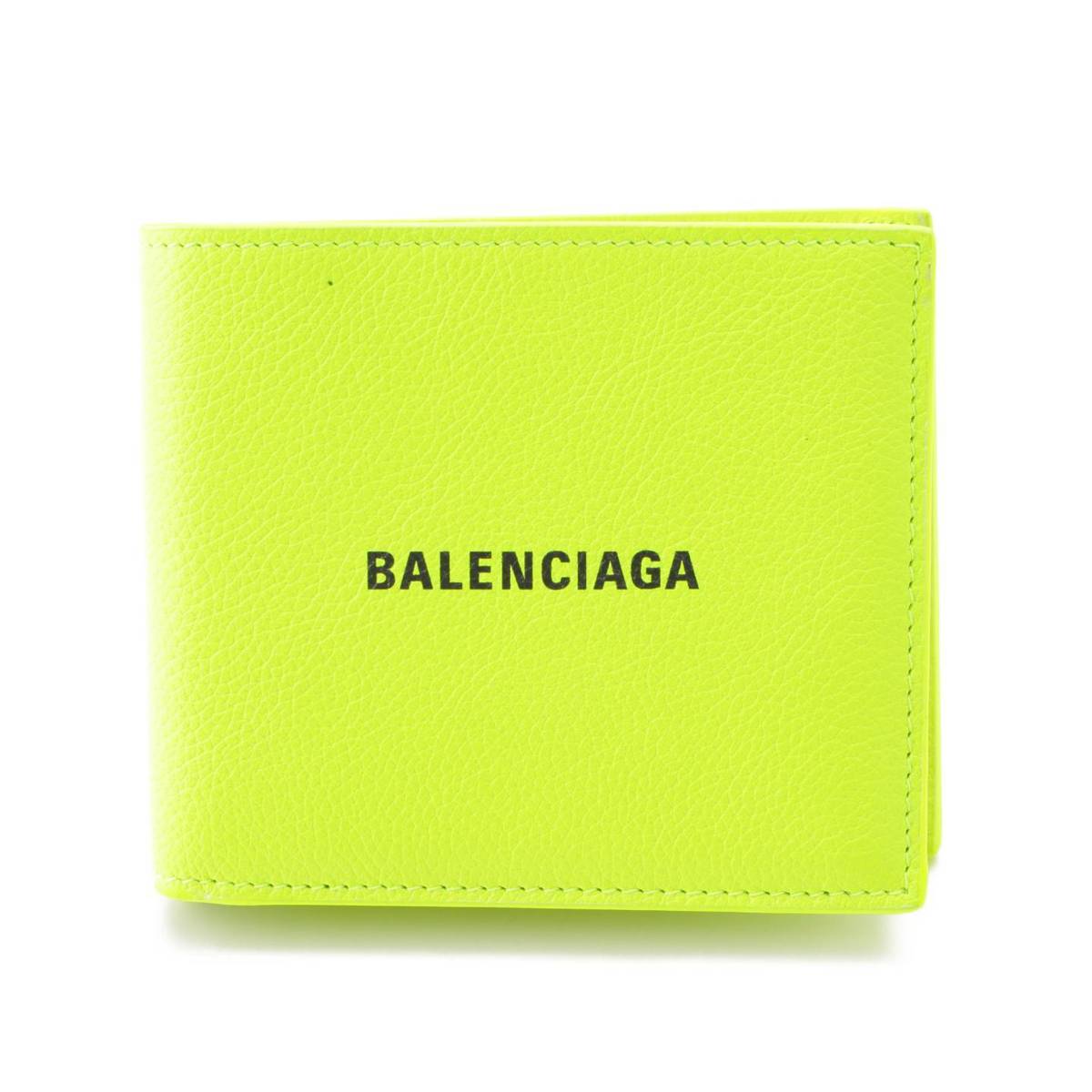 バレンシアガ(Balenciaga) ロゴ レザー 二つ折り財布 ウォレット 594315 イエロー
