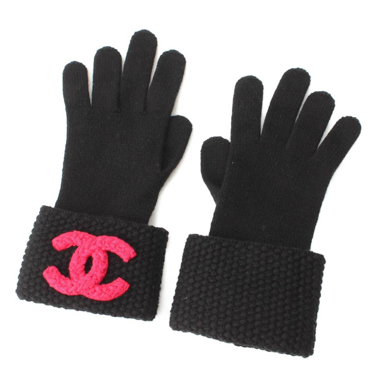 シャネル Chanel 23A カシミヤ ココマーク ニット グローブ 手袋