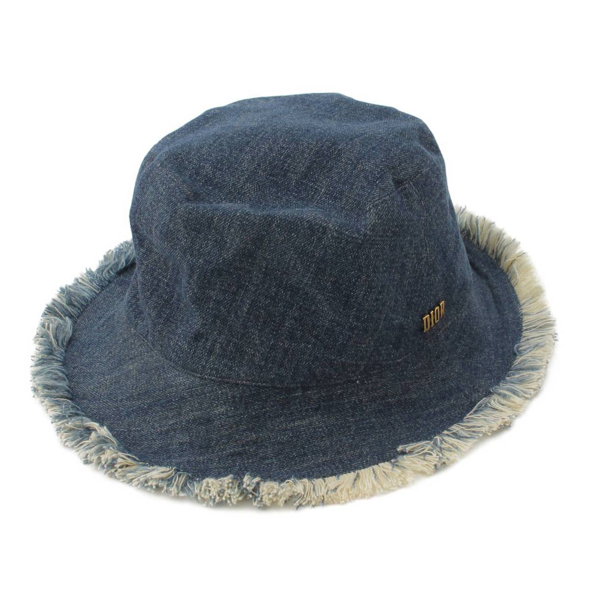 ディオール DIOR ロゴ デニム コットン バケットハット 帽子 