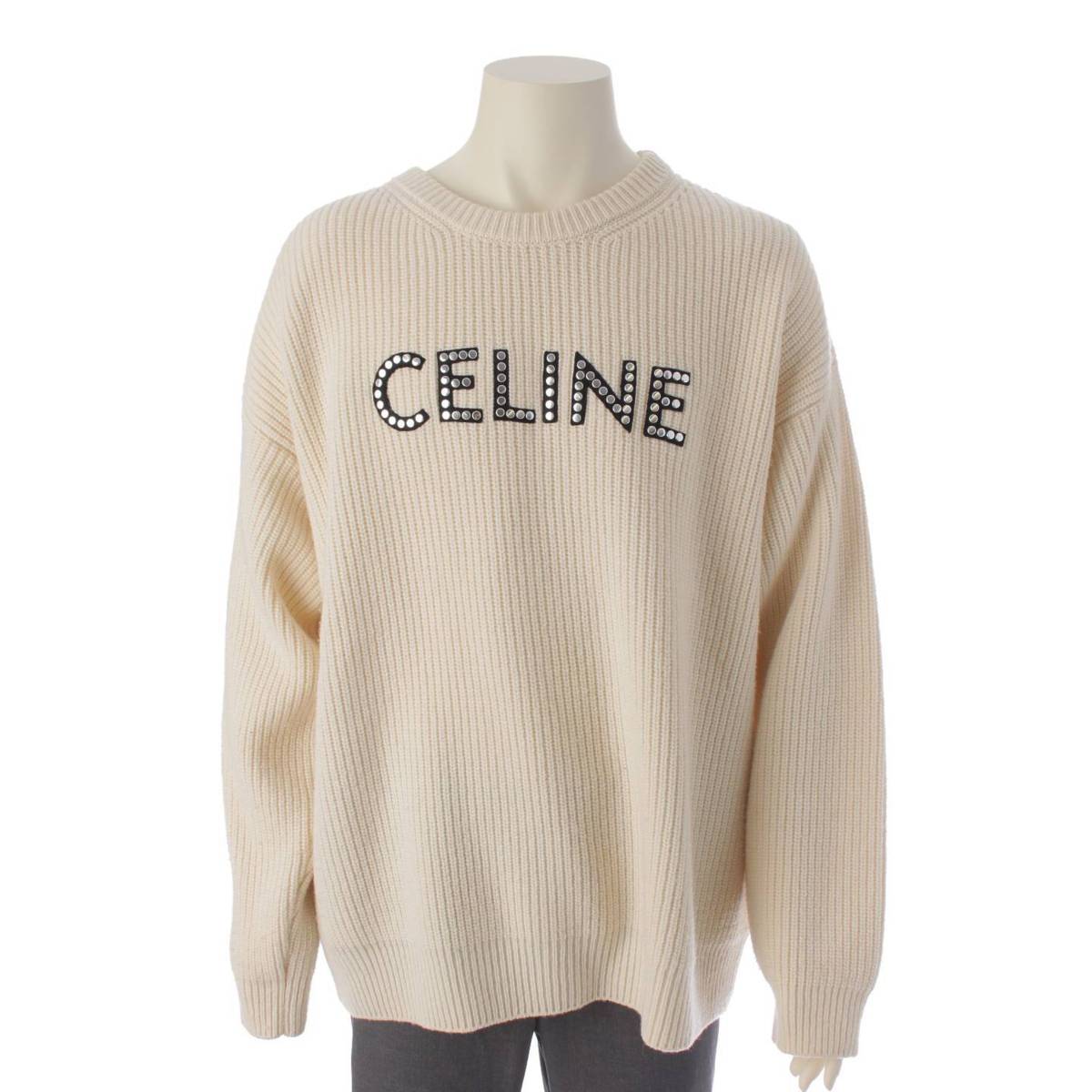 セリーヌ Celine メンズ 22S オーバーサイズ ウール ニット セーター 2A68W642Q ホワイト M
