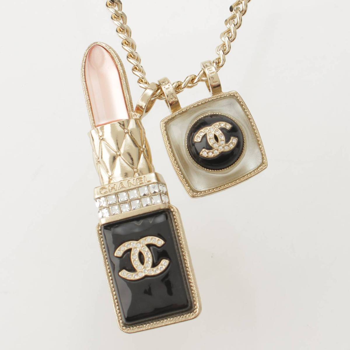 シャネル Chanel A22C ココマーク リップスティック ロング ネックレス