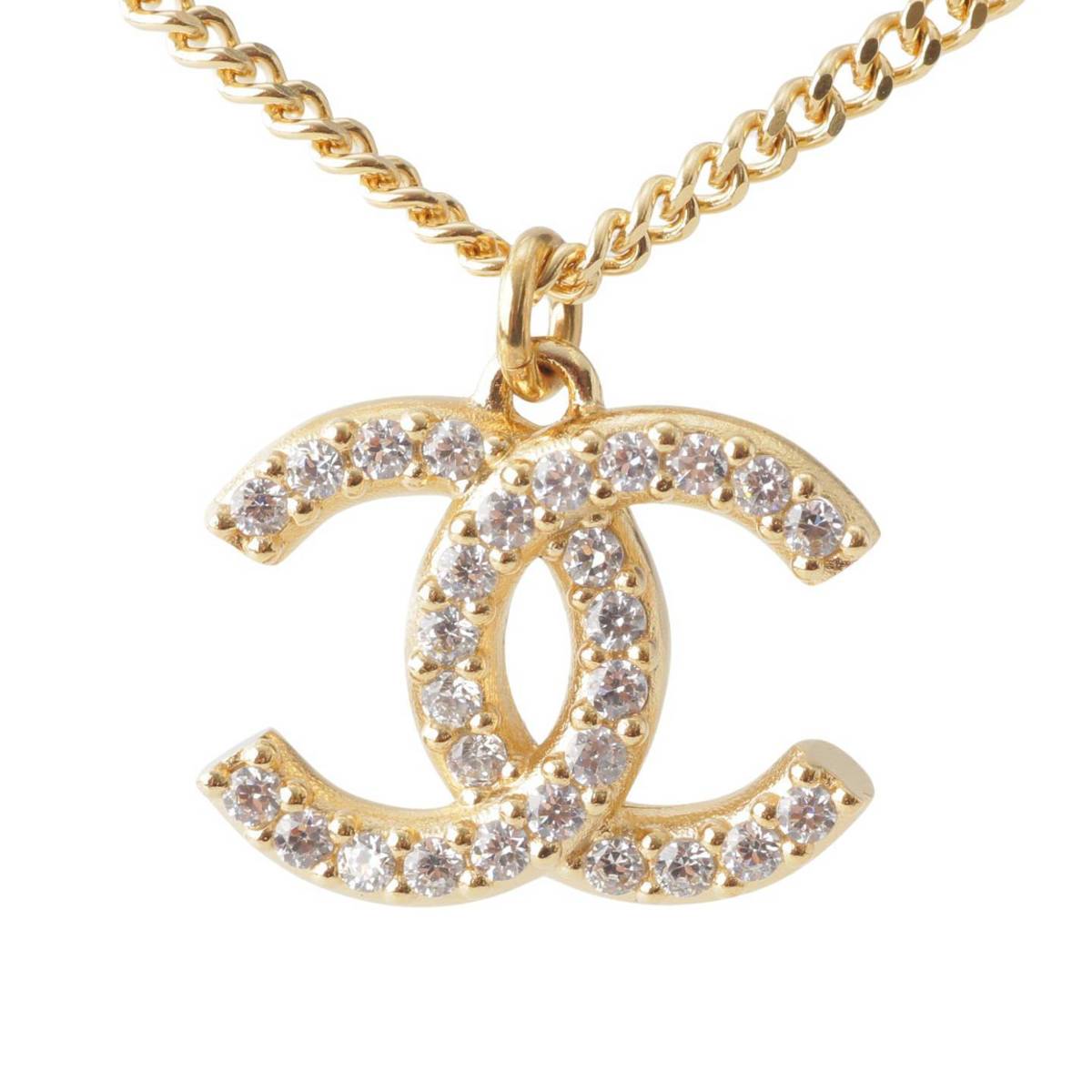 シャネル Chanel A20A ココマーク ラインストーン ネックレス ゴールド