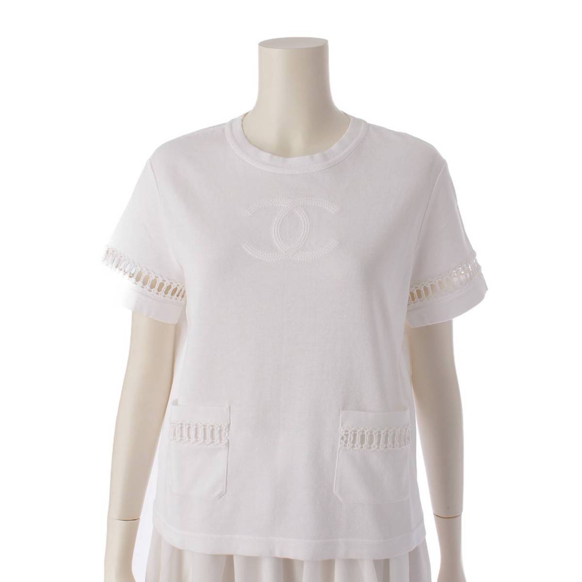 シャネル Chanel 20年 ココマーク コットン 半袖 Tシャツ P62861 ...