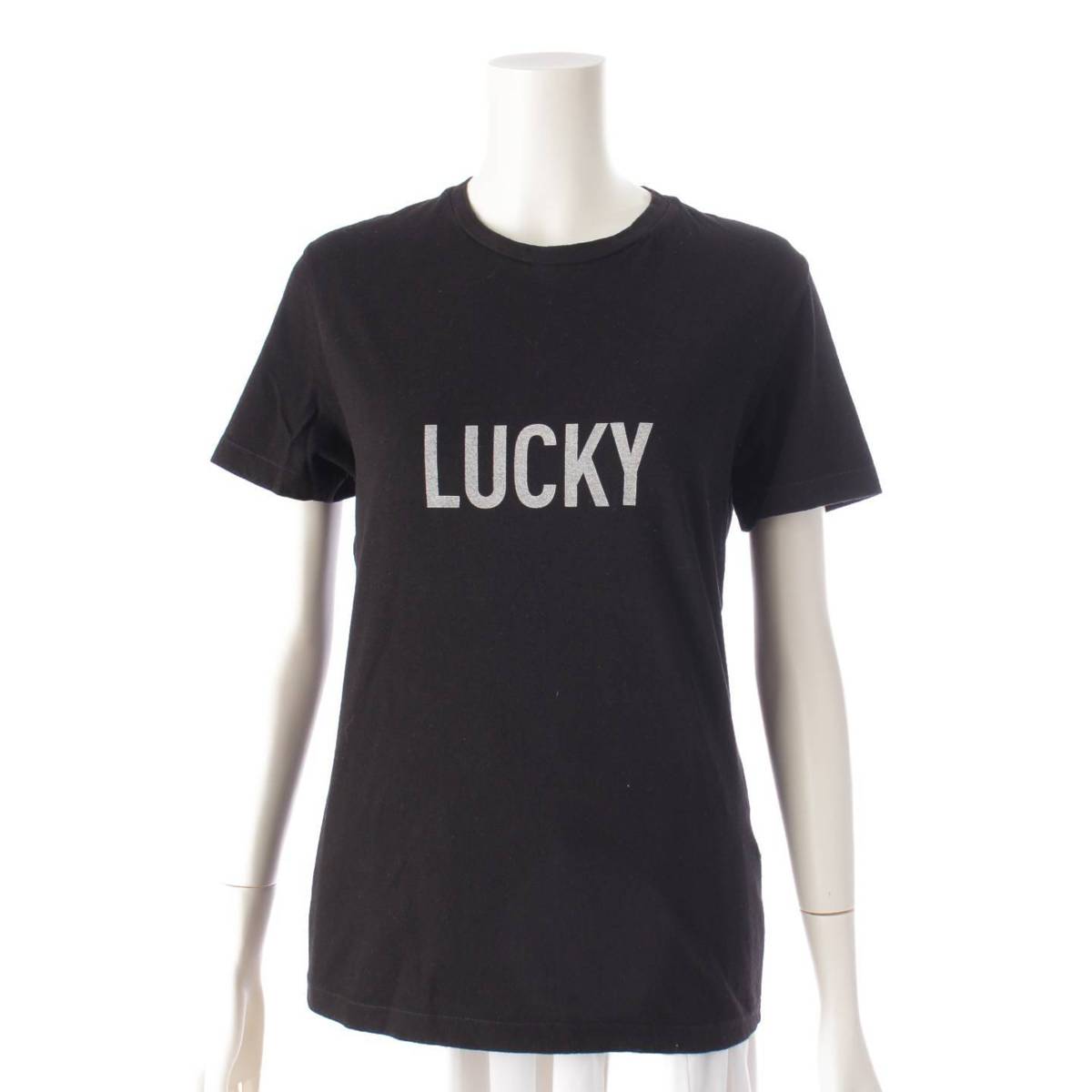 ディオール DIOR 19年 LUCKY プリント 半袖 コットン Tシャツ カットソー 923T03LU428 ブラック XS