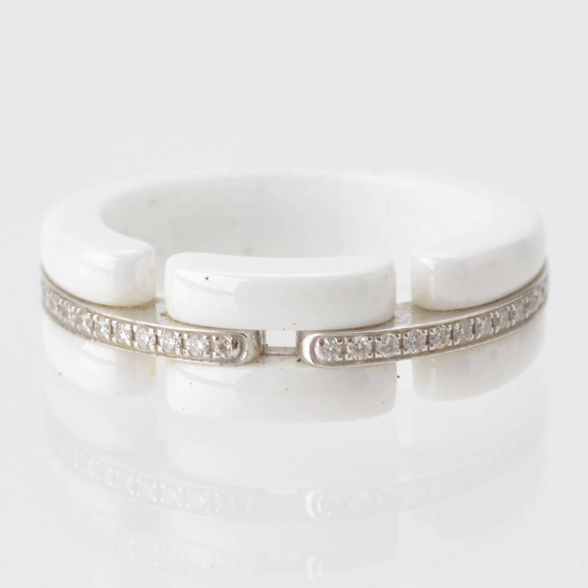 シャネル Chanel ウルトラコレクション ダイヤリング 指輪 J3878 ホワイト Au750WG 6.7g 12号